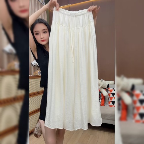 松弛感慵懒风杏色休闲裤女