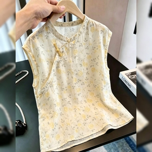 新中式国风印花飞飞袖衬衫女夏季新款时尚设计感别致独特宽松衬衣