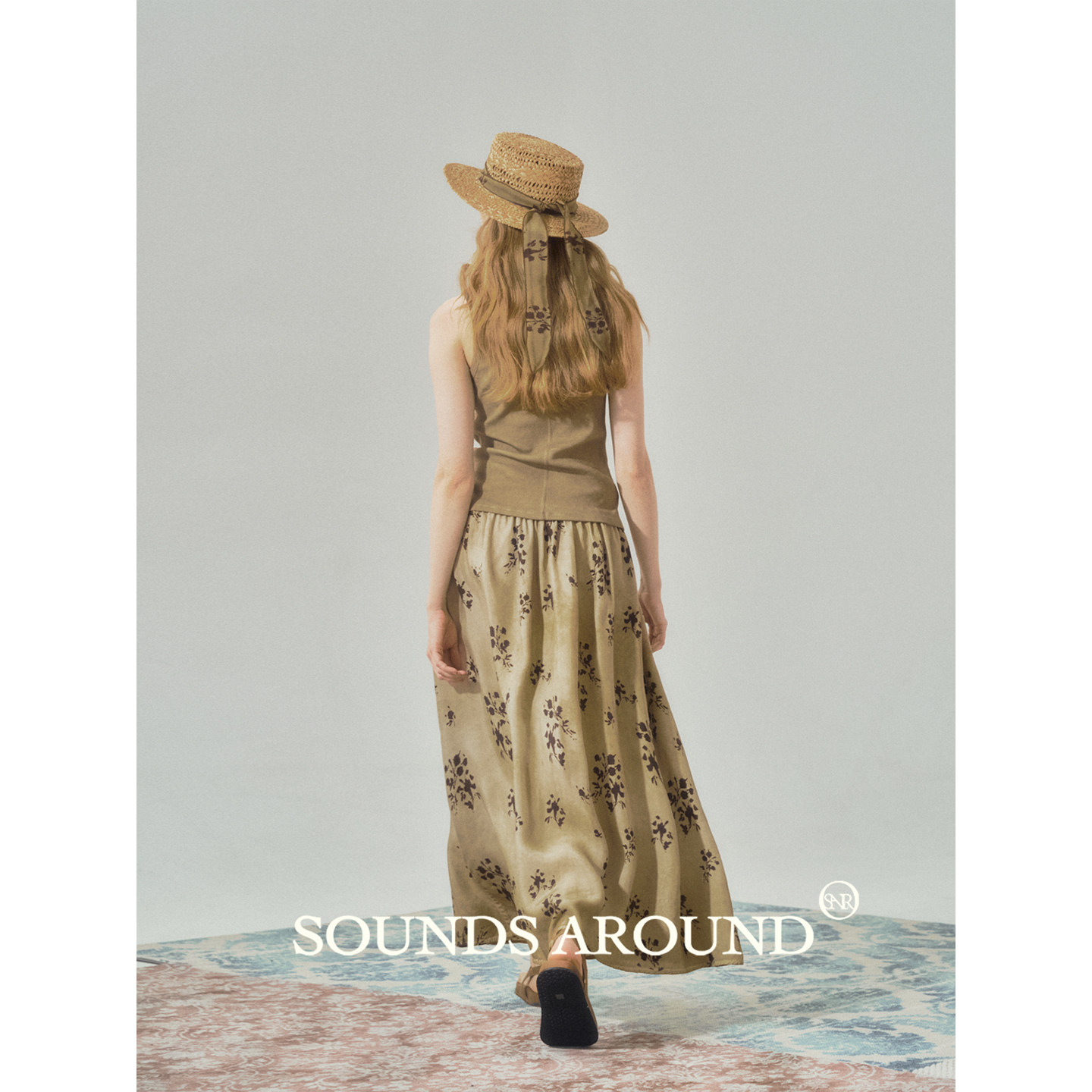 【东方美学-花间疏影半裙】SOUNDS AROUND 水墨铜氨丝炒色伞裙