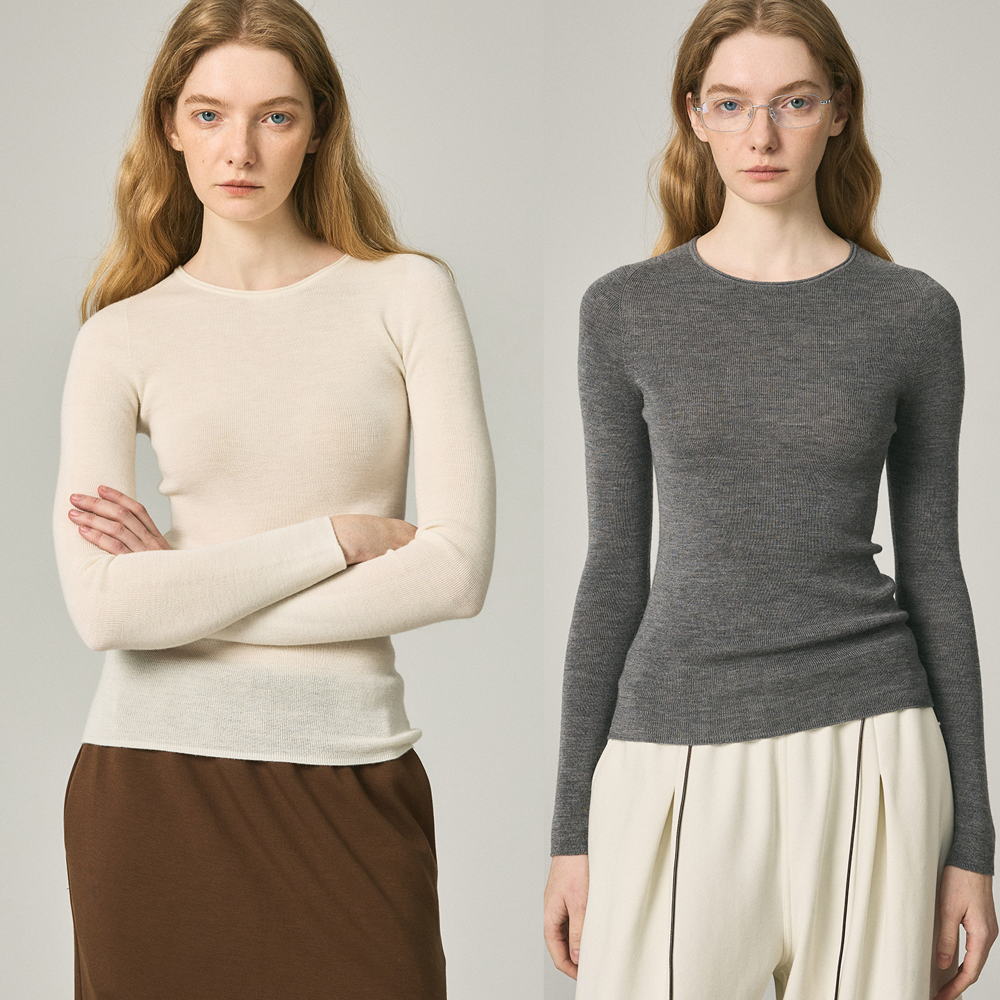 【软糯全羊毛打底】德国扬子无缝一体圆领毛衣打底T SOUNDSAROUND