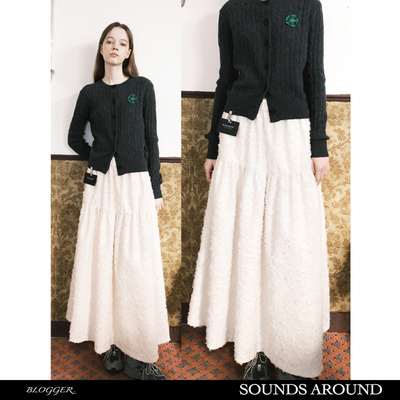 SOUNDS AROUND 2025早春穿搭仙女裙质感艺术感雕花半裙原创温柔风