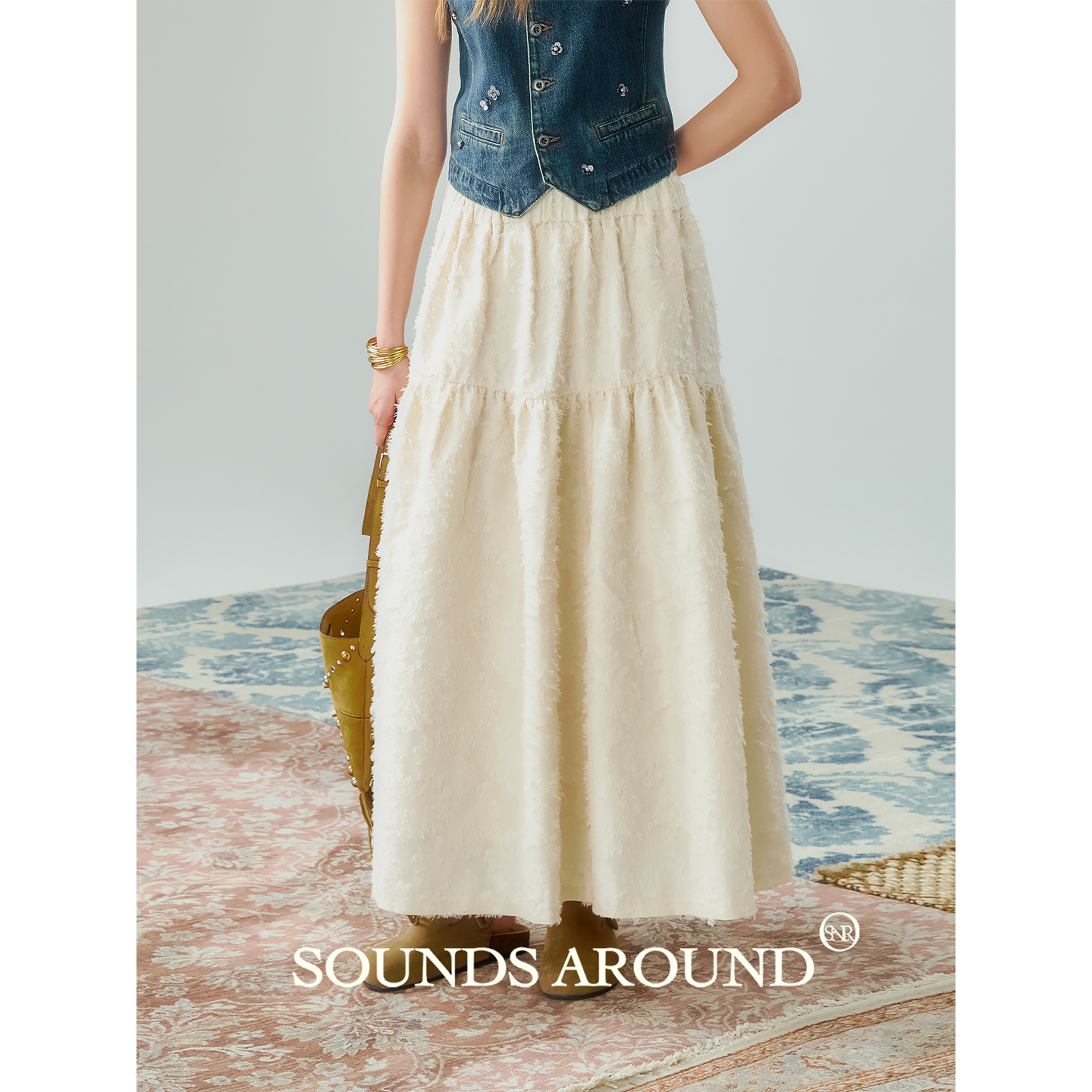 【艺术感提花裙】SOUNDSAROUND艺术感雕花半裙长半裙