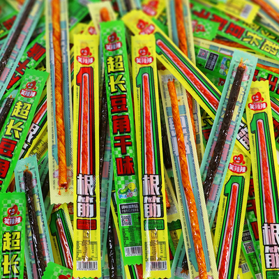 笑辣辣1根筋超长豆角干味麻辣博士素牛筋网红休闲追剧解馋小零食