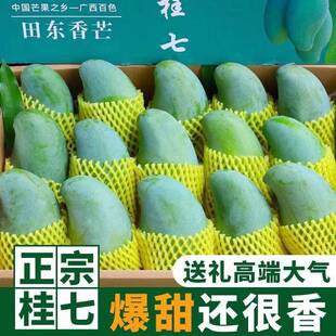 【桂七芒】广西百色田东桂七芒果新鲜当季水果9斤带箱5斤大果香芒