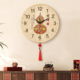 福字挂钟客厅家用静音时钟挂墙装 饰画走廊客厅简约圆形挂壁画钟表