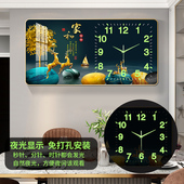 挂钟万年历钟表客厅免打孔简约现代装 饰挂画创意夜光静音时钟挂墙