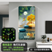 玄关夜光挂钟静音免打孔创意家用轻奢长效夜光饭厅表挂墙简约时钟