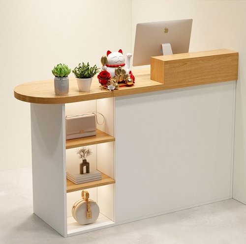 吧台收银台服装店简约现代多功能小型吧台桌店铺公司前台接待柜台