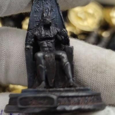 纯铜做旧冥界之神Anubis阿努比斯狗头手办兵人古埃及法老模型摆件