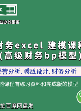 财务模型搭建财务bp高级建模excel自动化财务模版制作视频课程
