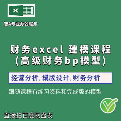 财务模型搭建财务bp高级建模excel自动化财务模版制作视频课程