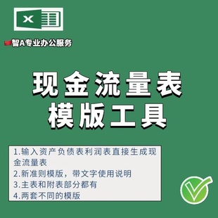 现金流量表编制模板自动生成带附表底稿法序时账法