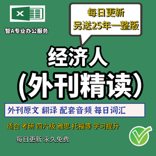 2026经济人英语外刊精读电子版外刊翻译每天一篇英文四六级考研等