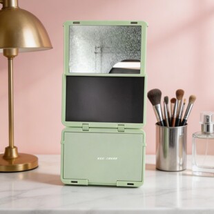 小猴子同款磁吸彩妆分装盒空盘盒眼影腮红收纳盒迷你带镜化妆品盒