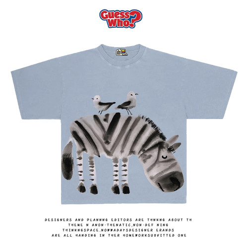 萬物All Nature 夏季新款艺术家系列创意斑马涂鸦T恤短袖tee潮流