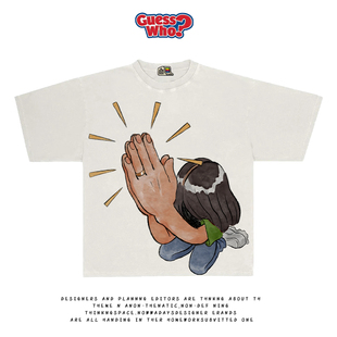 万物All Nature创意趣味人物印花T恤男女短袖街头风质感减龄