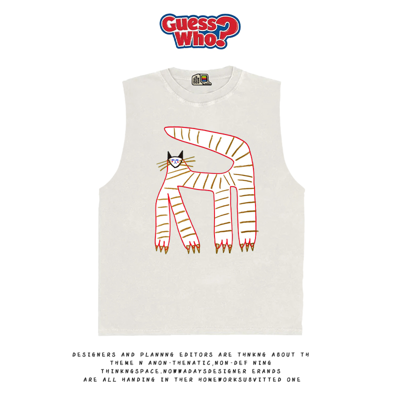 萬物All Nature 夏季潮牌上新罕见艺术家动物印花无袖T恤Japanese