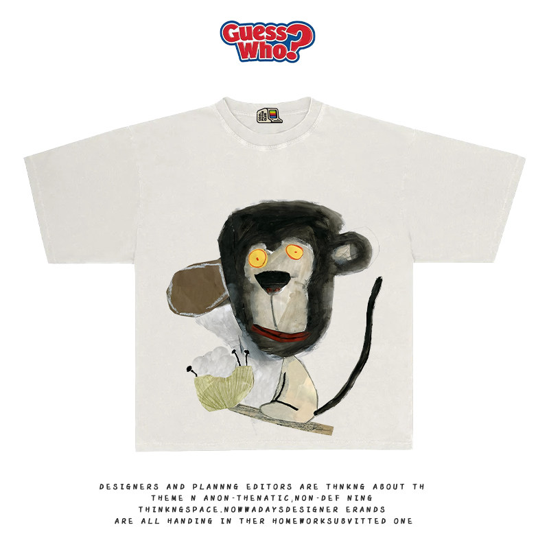 萬物AllNature夏季新款艺术家系列创意高级感手绘涂鸦T恤短袖tee