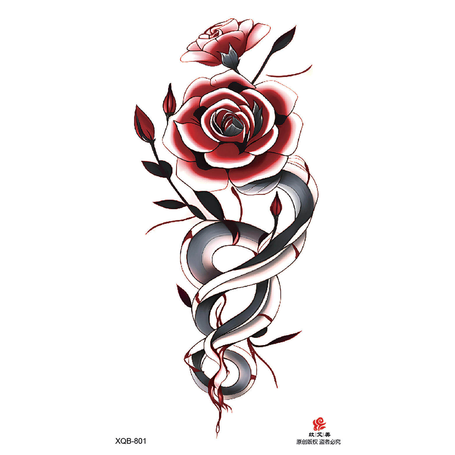 小全臂防水纹身贴现货符号图腾动物骷髅小手臂纹身贴纸