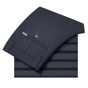 裤子男士2025新款秋季休闲裤男修身斜纹裤子男弹力百搭商务西装裤