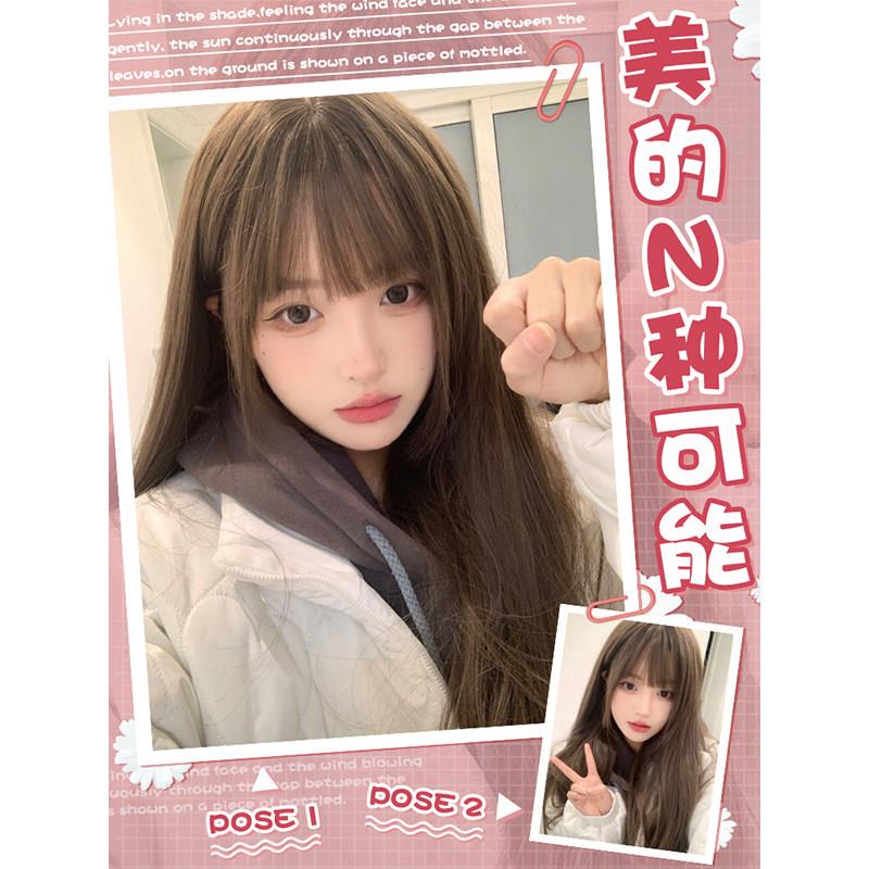 假发女网红时尚长直发自然发尾卷日系jk全头套可爱lolita日常显白
