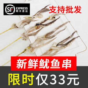 铁板鱿鱼串烧烤食材半成品