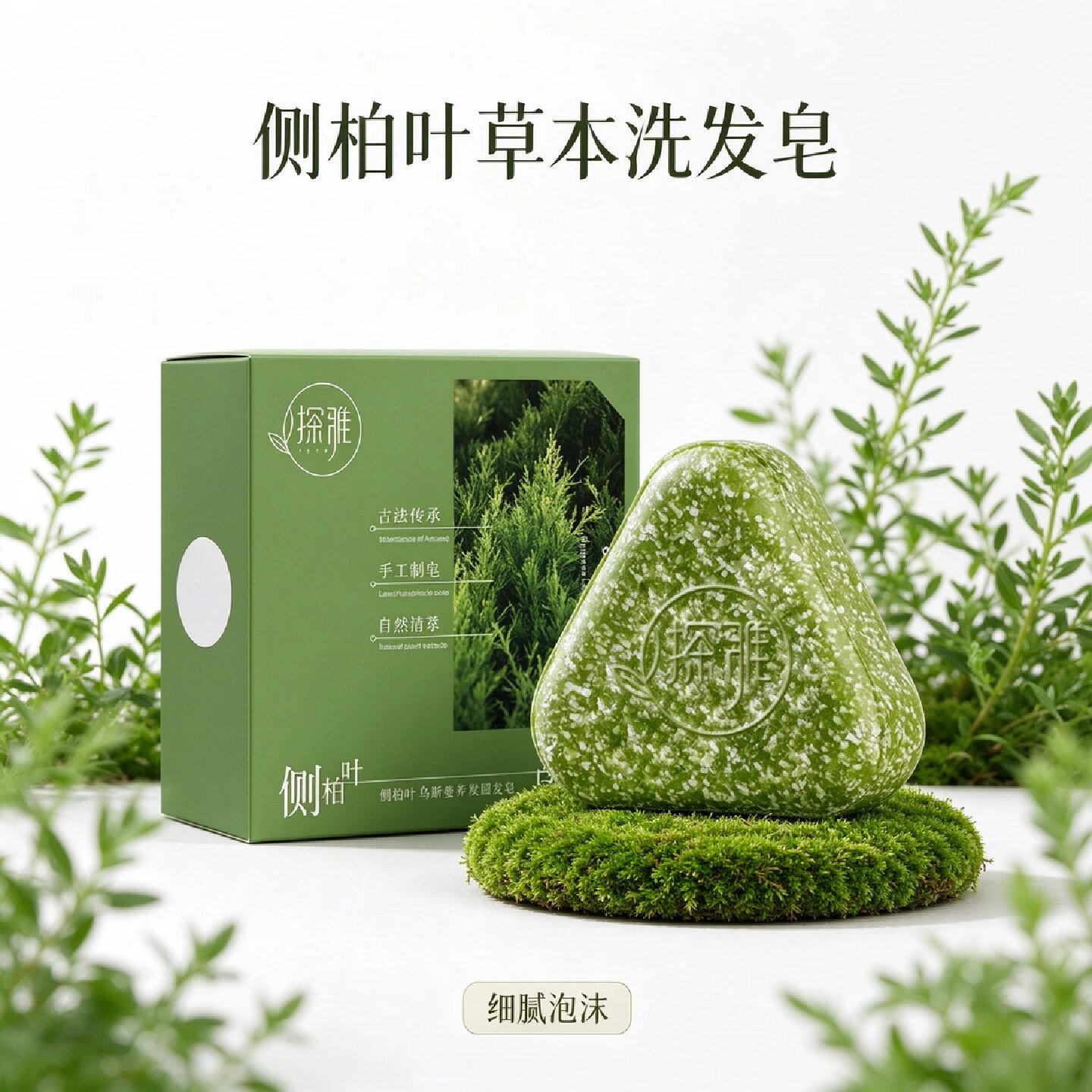 探雅侧柏叶乌斯曼养发皂控油去屑洁净洗发洗脸皂纯手工精油皂肥皂