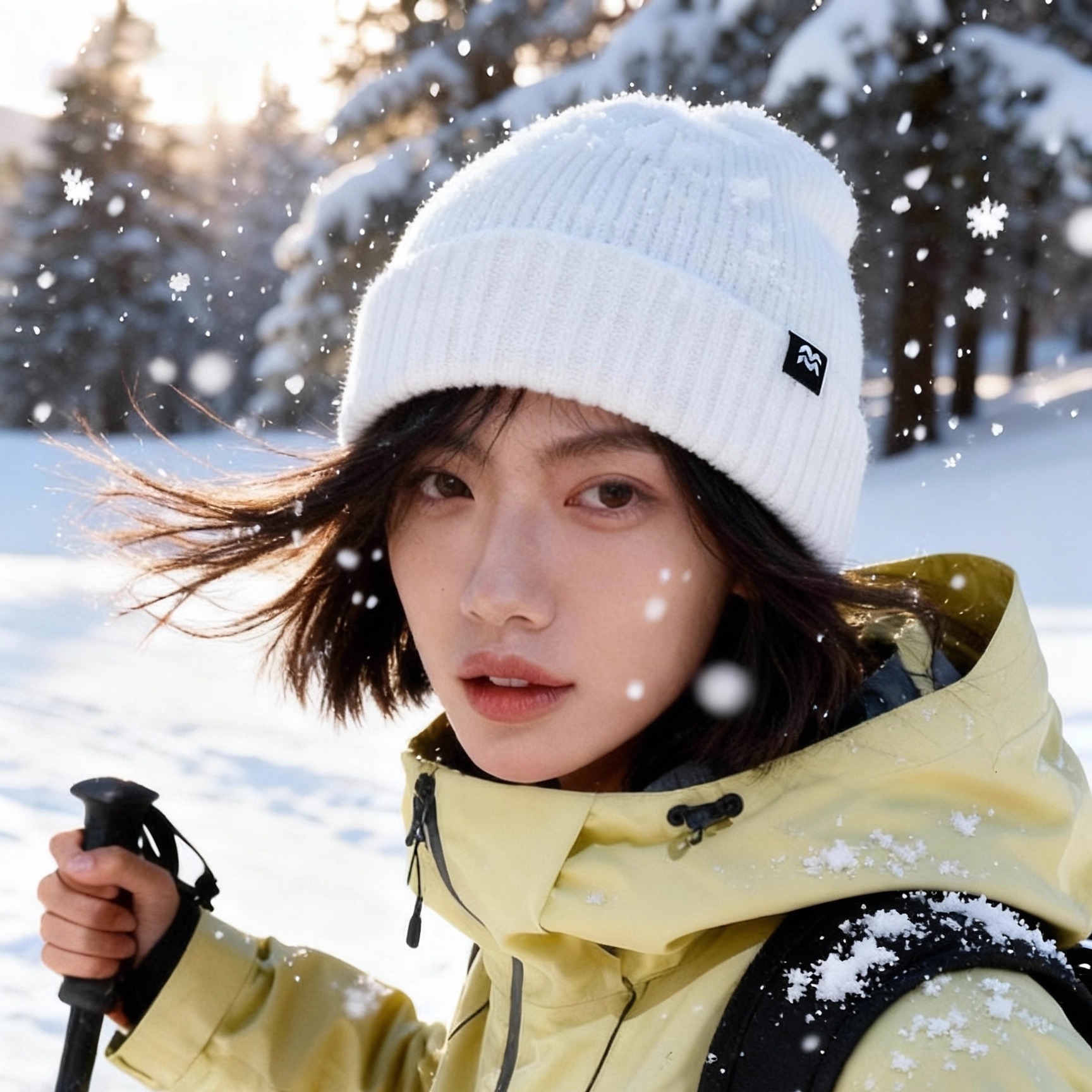 100%美丽诺羊毛滑雪冷帽