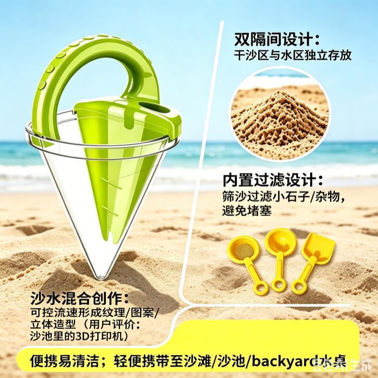 沙水混合漏斗沙滩玩具儿童趣味漏