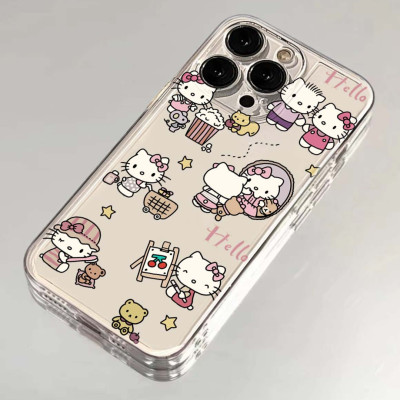 HelloKitty猫照镜适用iPhone15promax手机壳苹果14plus小米13红米荣耀vivo华为mate60oppo时尚卡通全包透明