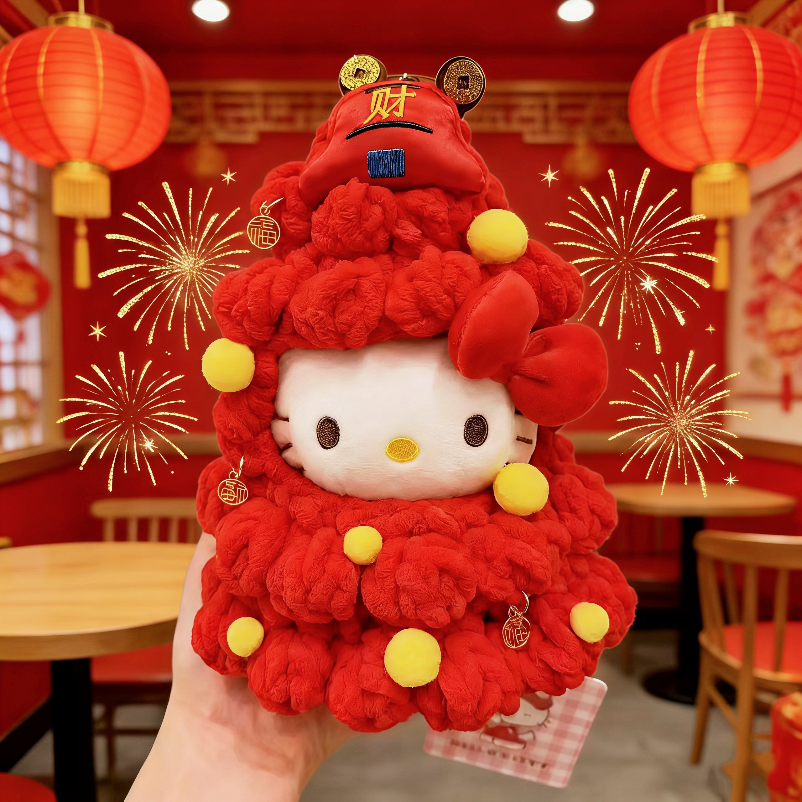 新年财神hellokitty包包挂件哈喽kt猫毛绒玩偶公仔钥匙扣挂饰礼物