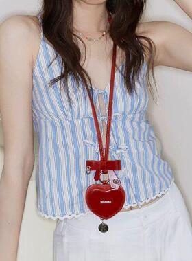 爱心耳机包小众包包挂件项链钥匙扣时髦配饰新款吊坠挂饰