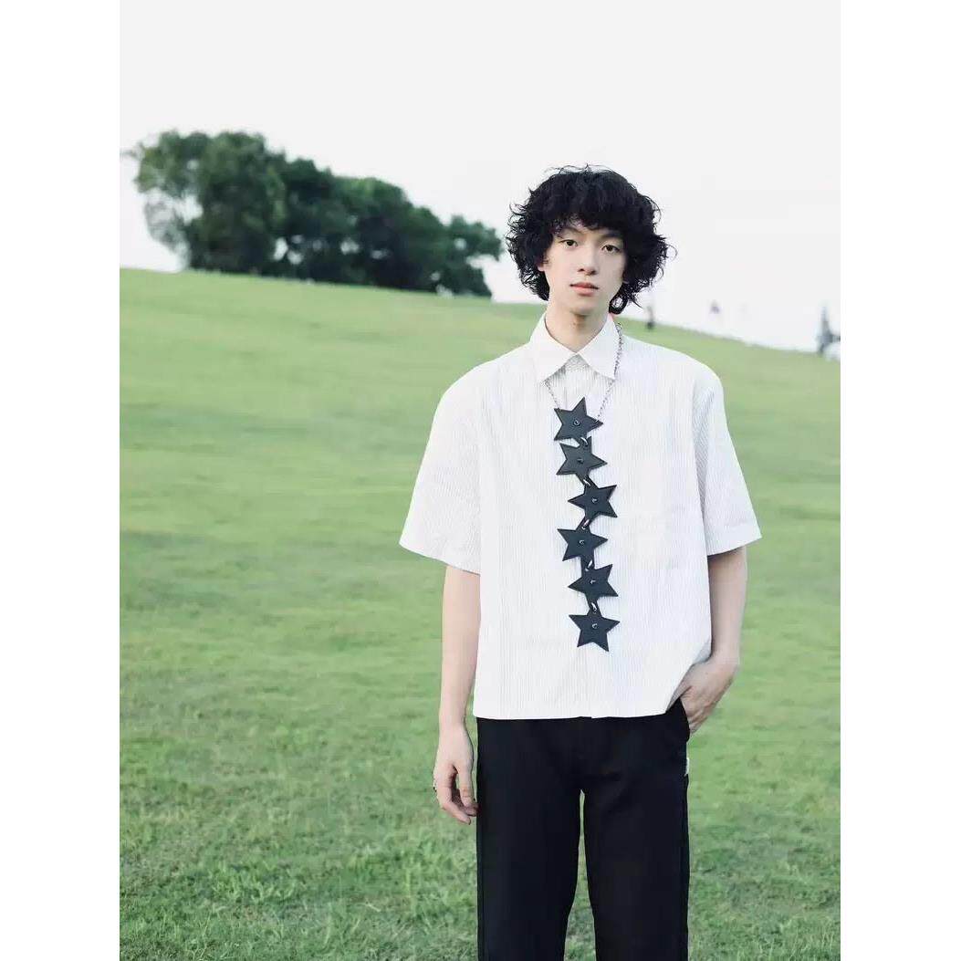 星星项链领带毛衣链小众做旧机械未来复古欧美