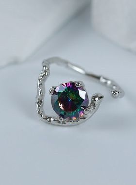 追光者 开口戒指小众设计感轻奢潮流酷暗黑系男女指环饰品