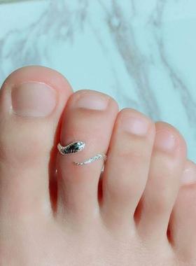 脚趾戒指脚戒指脚趾戒指女脚趾戒开 口尾戒小指缠绕足戒指脚趾尾