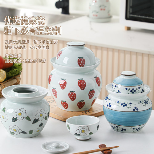 泡菜坛子家用老式陶瓷泡菜腌菜罐食品级密封酸菜坛子咸菜罐醪糟罐