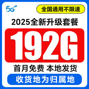 流量卡纯流量上网卡无线流量4g5g手机电话卡全国通用大王卡大流量