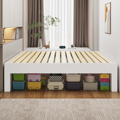 全实木榻榻米排骨架床架无床头无靠背1.2/1.5单人床任意尺寸定制