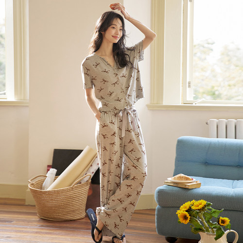 微醺小姐女家居服套装可外穿