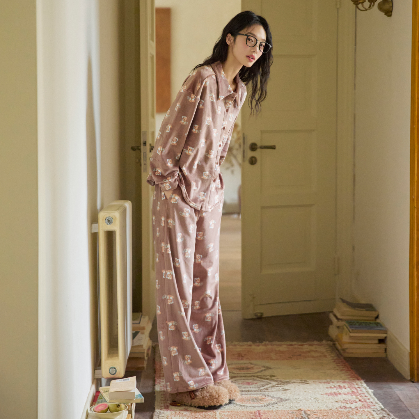 微醺小姐加绒家居服套装