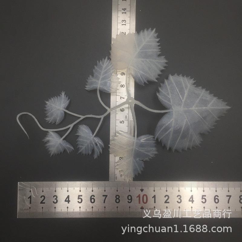 1713C*M葡萄叶 金粉诞装饰品萄塑料白胚白色圣葡叶无品牌/ 圣诞相