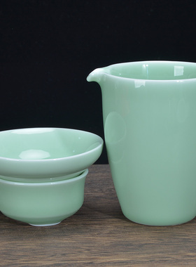 公杯茶漏家用青瓷功夫茶茶具配件陶瓷公道公杯公道壶分茶器功道杯