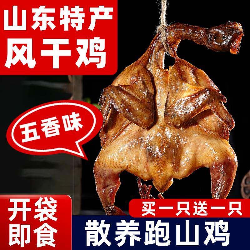 .潍坊特产风干鸡手撕五香甜咸鸡熏腊味日照临沂小公鸡即食山东正