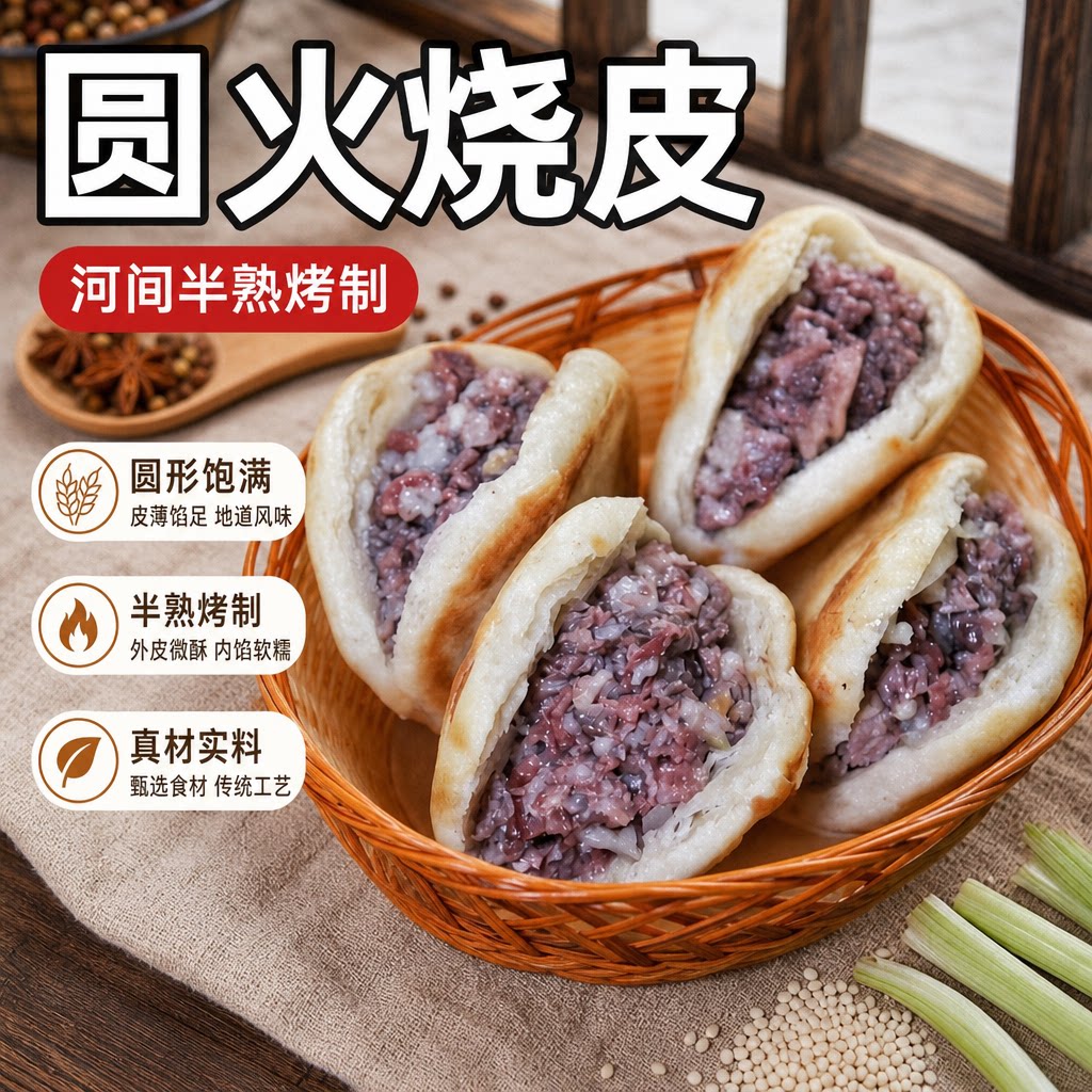 驴肉火烧饼皮速食半成品饼胚河北河间特产正宗保定圆火烧饼皮早餐