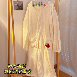 浴袍浴巾新款女冬季可穿式吸水速干可爱比纯棉洗完澡穿的睡袍浴衣