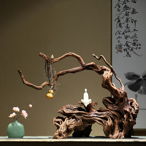 墨钰居风化木禅意装饰摆件茶室
