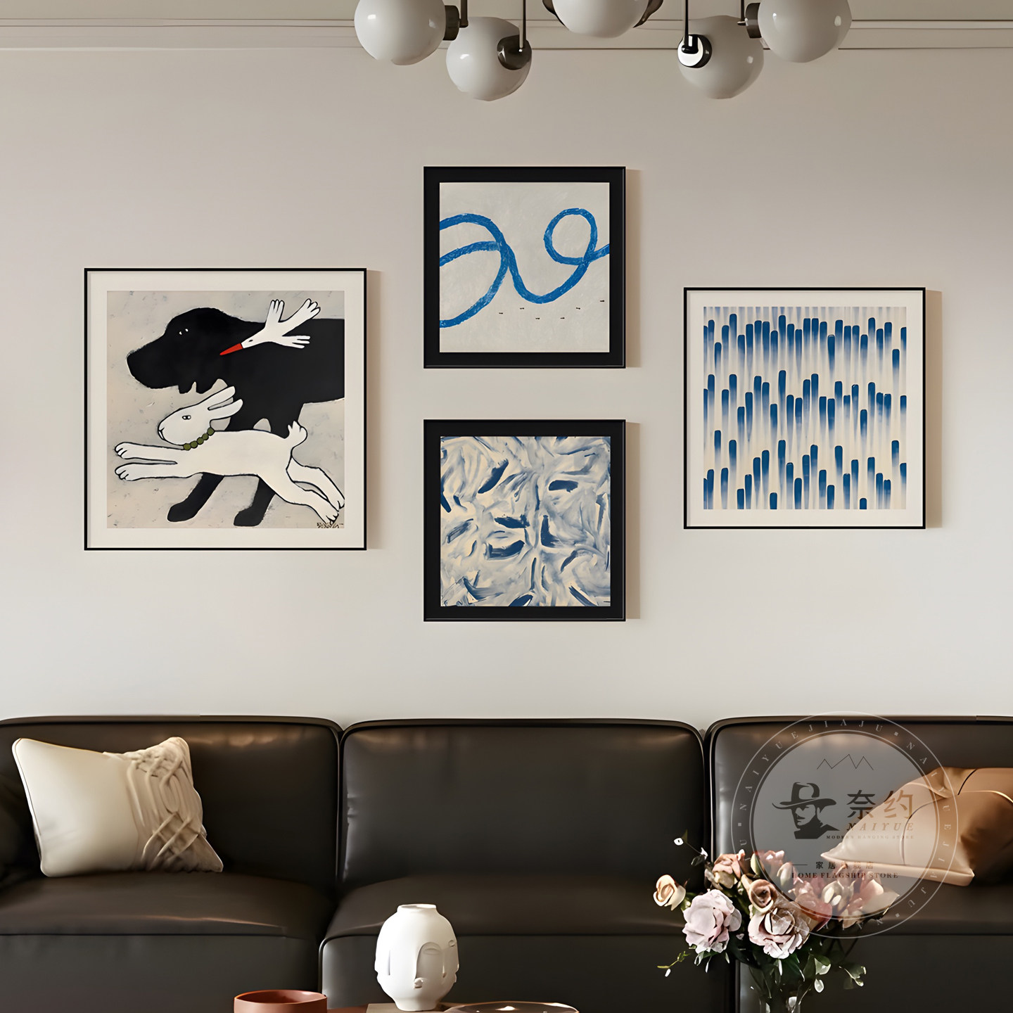 法式中古风客厅装饰画简约抽象高级感沙发背景墙挂画卧室床头壁画,家居饰品,现代装饰画,淘宝优惠券,粉丝福利购,淘宝优惠卷