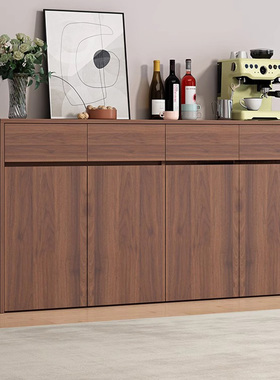 蜂窝铝中古厨房餐边柜靠墙一体落地家用客厅茶水斗柜矮柜子储物柜