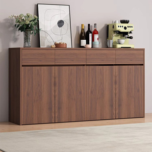 蜂窝铝中古厨房餐边柜靠墙一体落地家用客厅茶水斗柜矮柜子储物柜