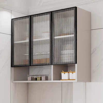蜂窝铝PET厨房吊柜定制长虹钢化玻璃柜门浴室阳台置物墙靠墙壁柜